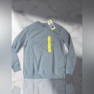 Bench. Men Sweatshirt Gray Thermal Fleece Crewneck Stretch Moisture Wicking S.